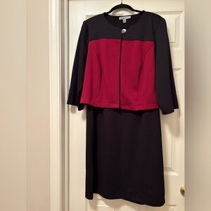 Black and Red 2-Piece Dress Suit